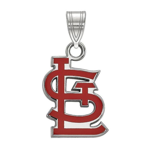 LogoArt Sterling Silver St. Louis Cardinals Small Enameled Pendant, Womens Product Image