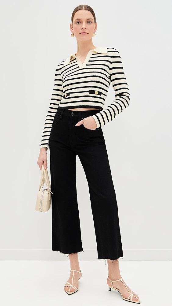 endless rose Striped Knit Collared Sweater | Shopbop Product Image