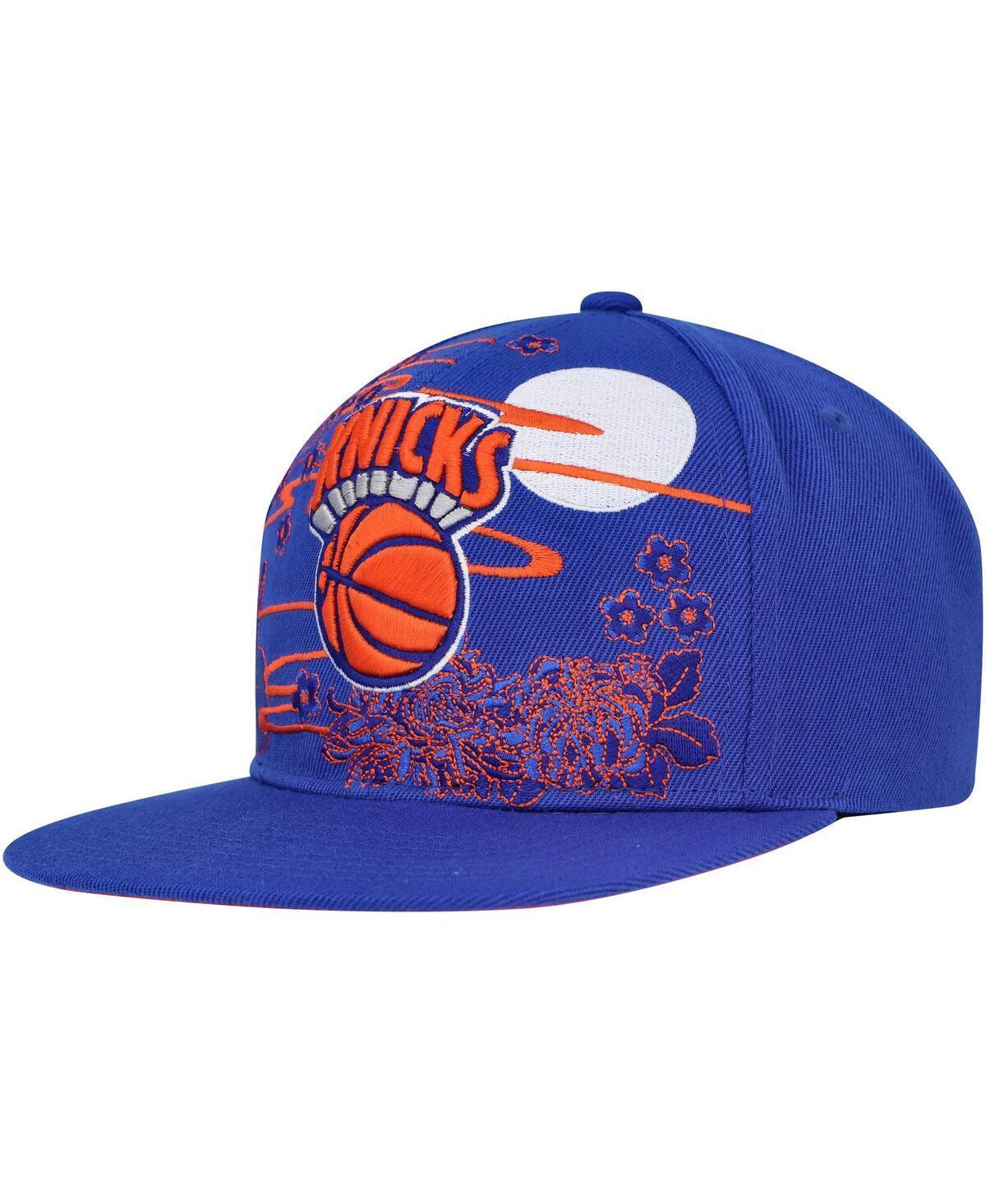 Mens Mitchell & Ness Blue New York Knicks Hardwood Classics Asian Heritage Scenic Snapback Hat Product Image