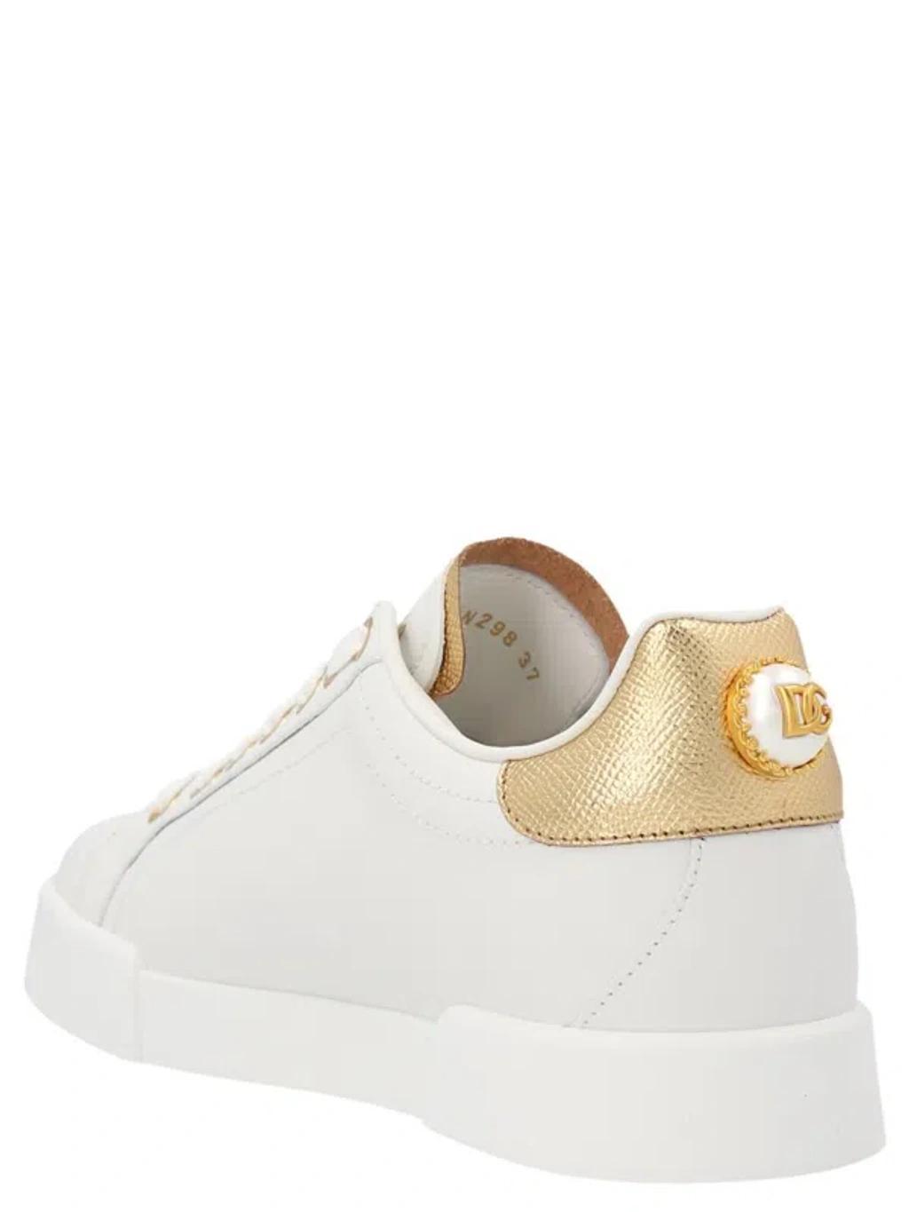 DOLCE & GABBANA Portofino Sneakers In Gold Product Image