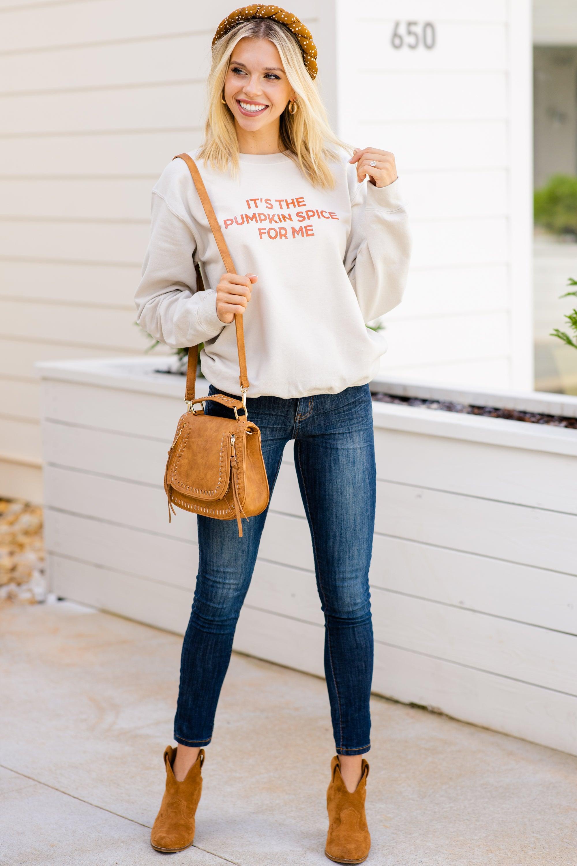 It's The Pumpkin Spice Sand Brown Graphic Sweatshirt Female Product Image