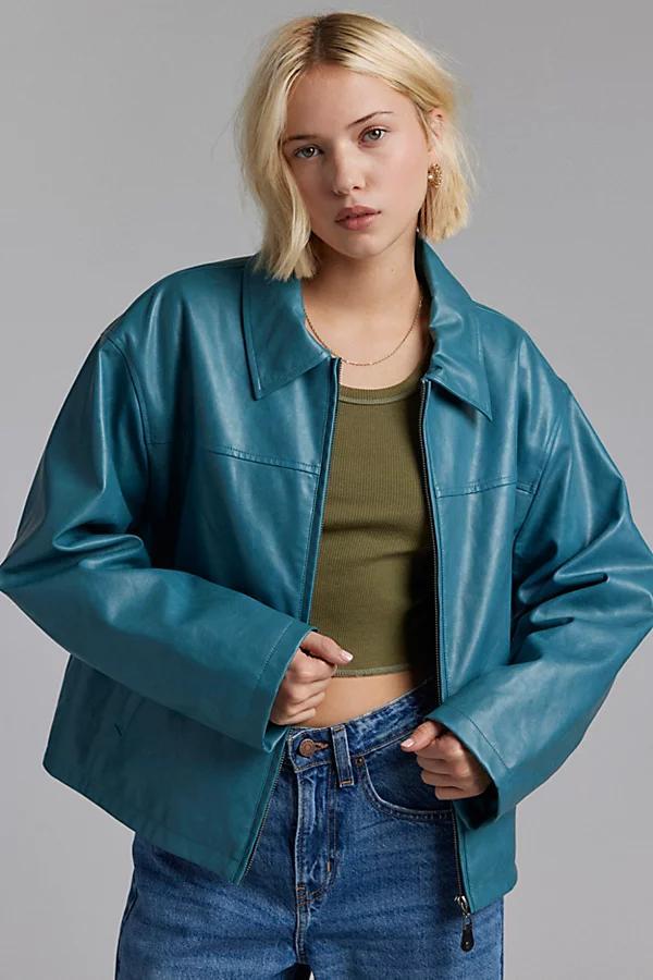 BDG Sasha Faux Leather Car Jacket Womens at Urban Outfitters product image