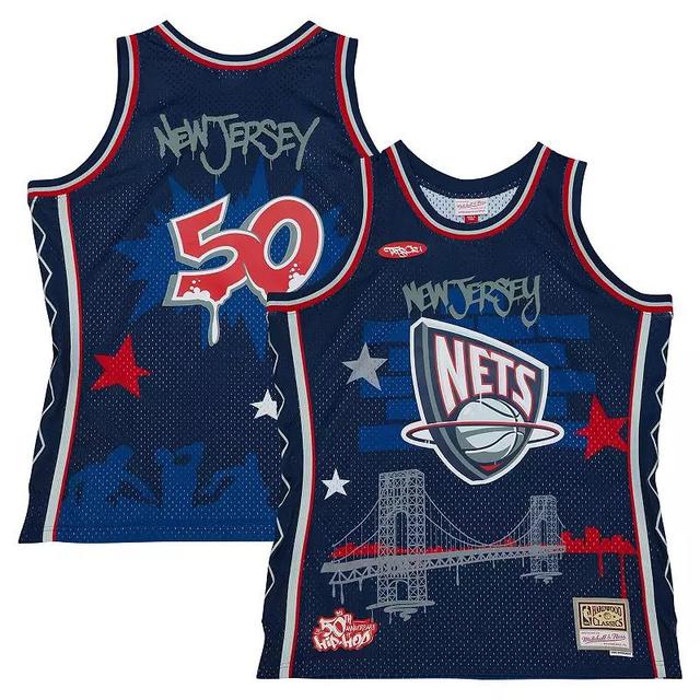 Mens Mitchell & Ness x Tats Cru Navy New Jersey Nets Hardwood Classics Fashion Jersey Nba Blue Product Image