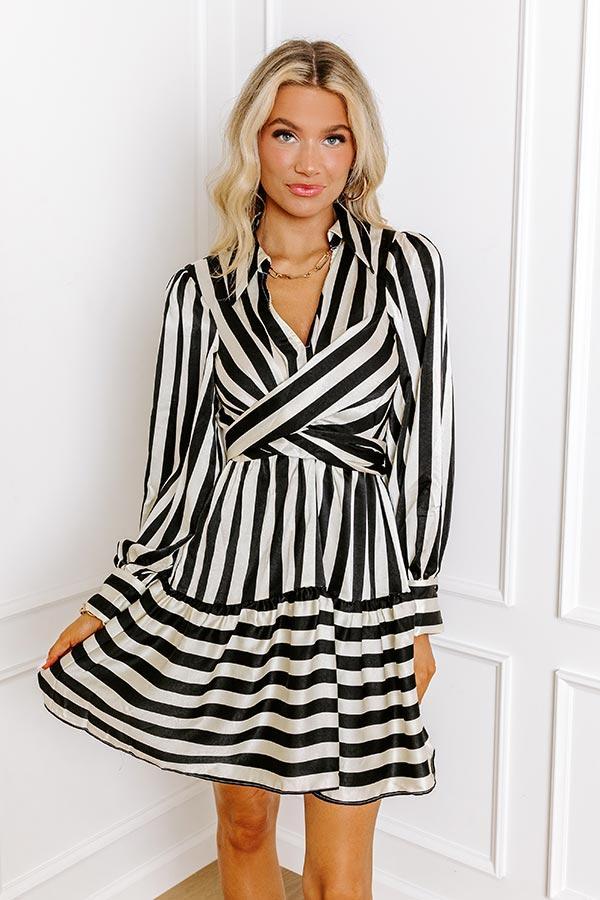 Lady In Stripes Satin Mini Dress Product Image