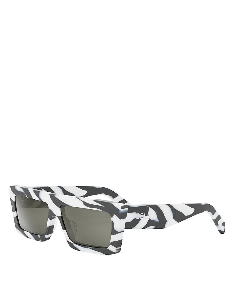 Mens 57MM Flat-Top Rectangular Sunglasses Product Image