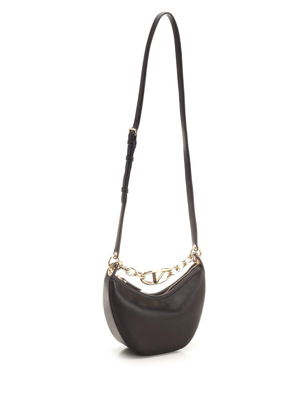 VALENTINO GARAVANI Valentino Moon Mini Leather Shoulder Bag In Black Product Image