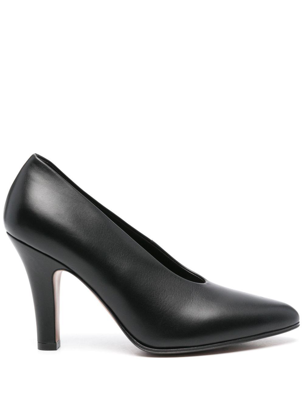 THE ROW 90mm Prudens Leather Pumps In Black product image