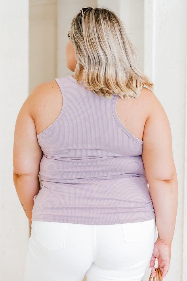 Knowing You Ribbed Racerback Lilac Tank FINAL SALE Product Image