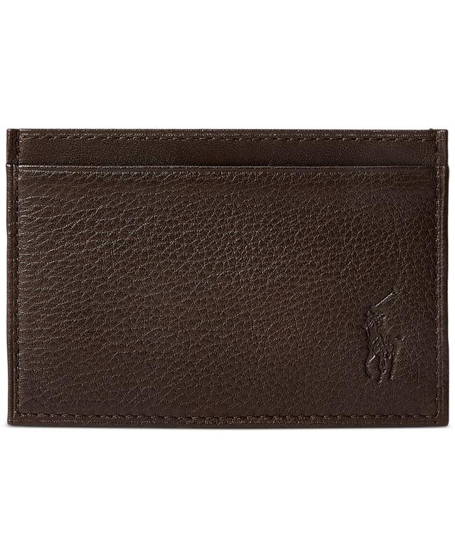 Polo Ralph Lauren Pebbled Slim Card Case (Brown) Wallet Product Image