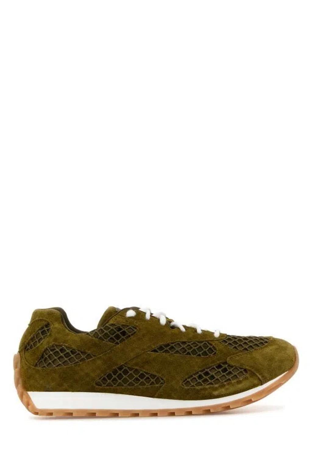 Orbit Suede Mesh Runner Sneakers In Green Product Image