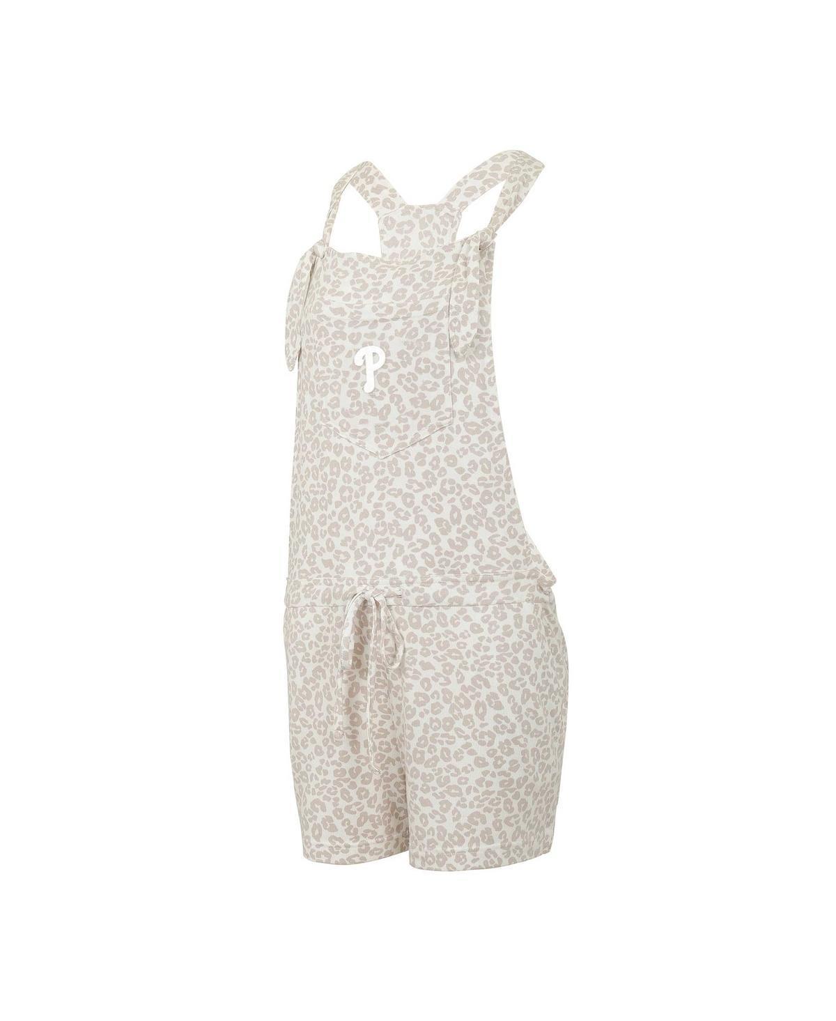 Womens Concepts Sport Cream Cleveland Guardians Montana Hacci Knit Romper Overalls Product Image