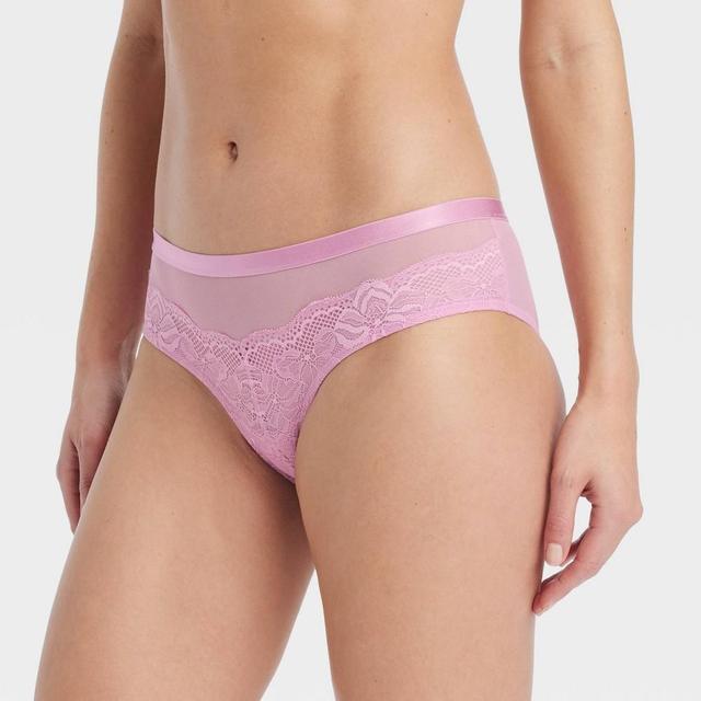 Womens Lace and Mesh Cheeky Underwear - Auden Rose XL Product Image
