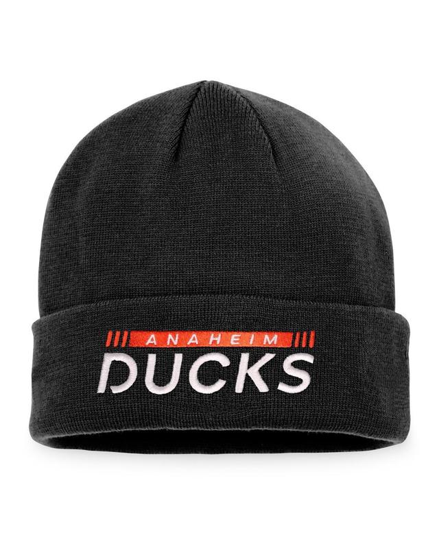 Mens Fanatics Black Anaheim Ducks Authentic Pro Rink Cuffed Knit Hat Product Image