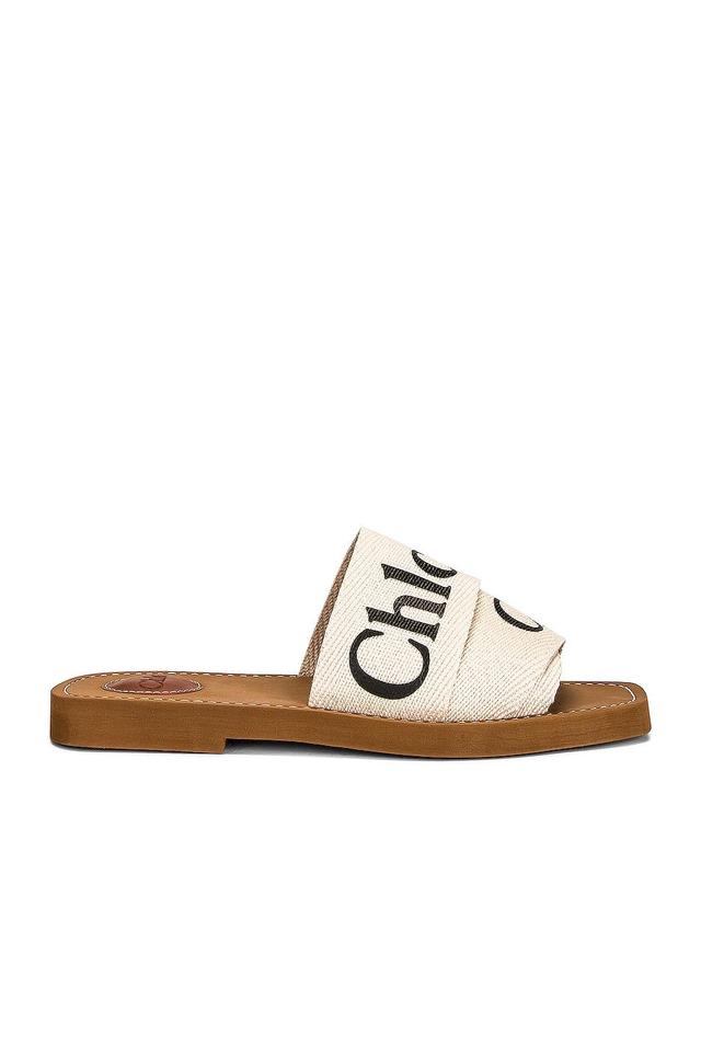 Chloe Woody Flat Slides in White Product Image