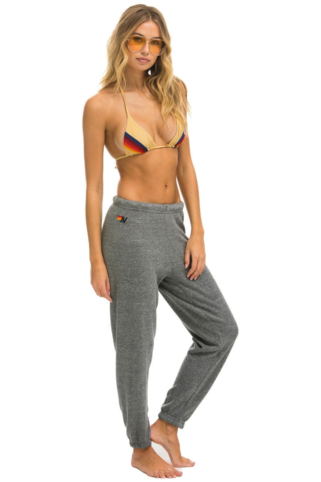 5 STRIPE SWEATPANTS - HEATHER GREY 2 Female Product Image