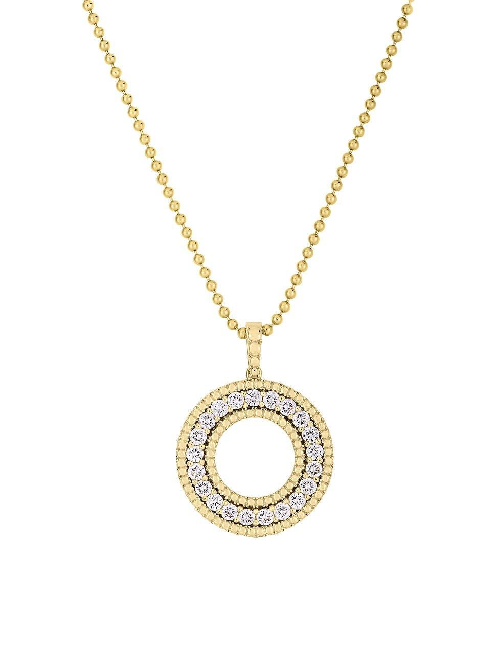 Womens Siena 18K Gold & Diamond Open Circle Large Pendant Necklace - Yellow Gold - Yellow Gold - Size Large Product Image