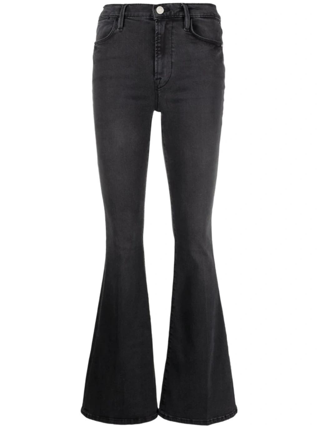 FRAME Le High Mid-rise Flared Jeans In Black Product Image