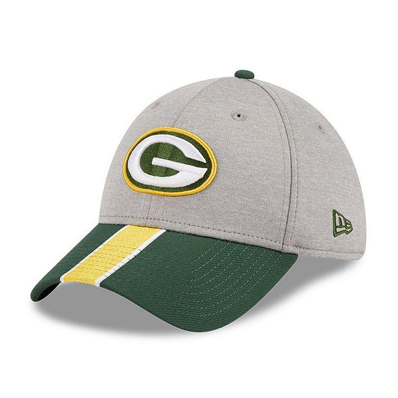 Mens New Era Heather Gray/Green Green Bay Packers Striped 39THIRTY Flex Hat Product Image