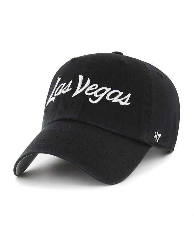 Men's '47 Black Las Vegas Raiders Crosstown Clean Up Adjustable Hat Product Image