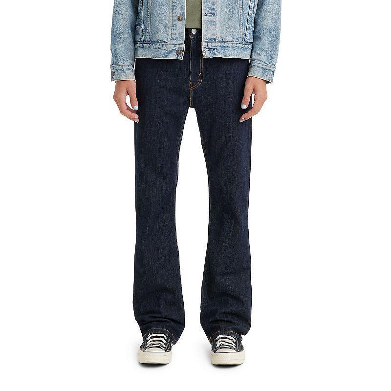 Mens Levis 527 Stretch Slim Bootcut Jeans Dark Blue Product Image