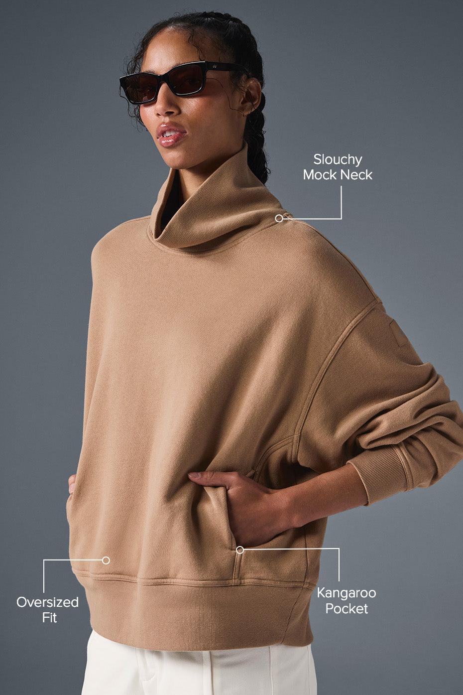 Hazy Mock Neck Pullover - Toasted Almond Female Product Image