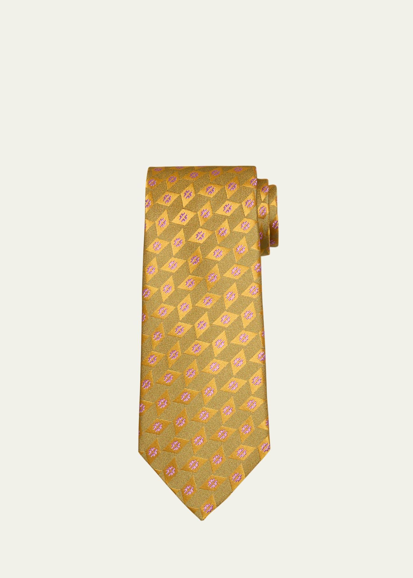 Mens Geometric Silk Tie Product Image