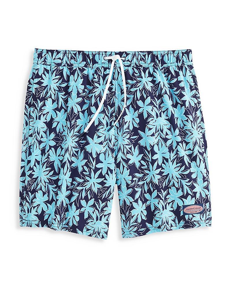 Vineyard Vines 7 Printed Chappy Trunks (Warf Chappy Stripe Wild Lime) Men's Swimwear Product Image