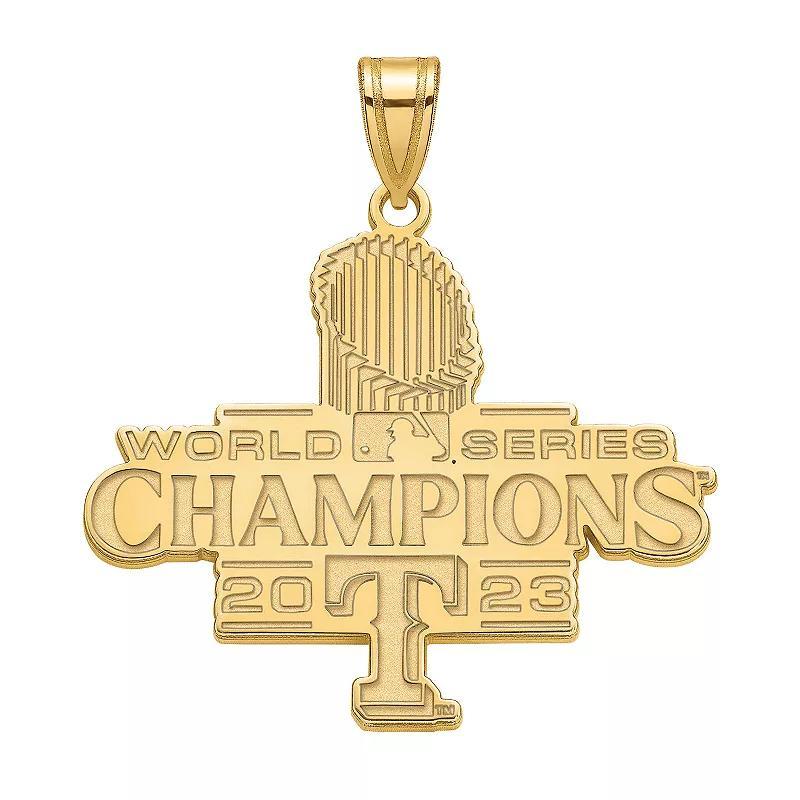 LogoArt 14k Gold Over Sterling Silver 2023 World Series Champs Texas Rangers XL Pendant, Womens Product Image