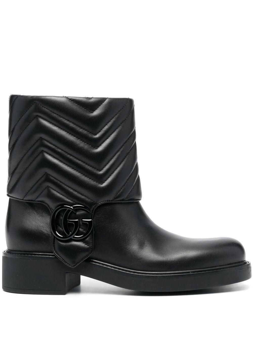 Gg Leather Ankle Boots In Black Product Image