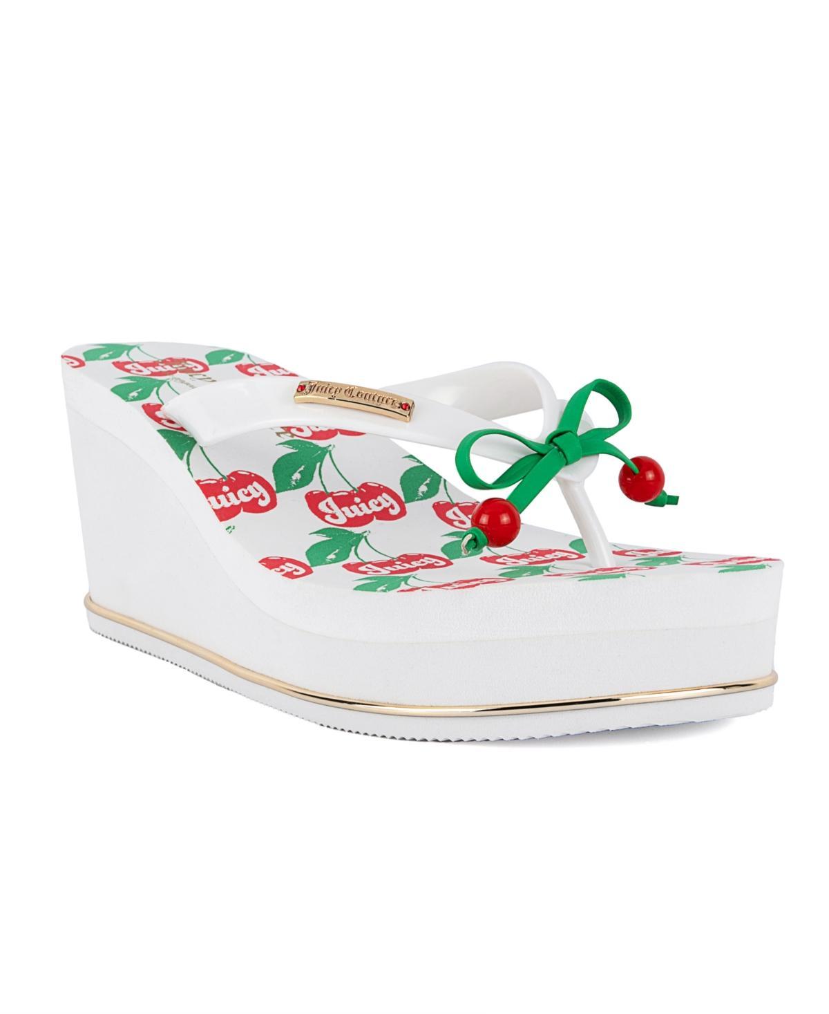 Juicy Couture Womens Umani Cherry Platform Wedge Flip-Flop Sandals Product Image