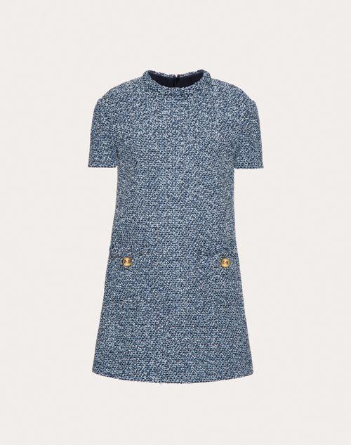 SHORT DRESS IN TEXTURED TWEED DENIM Product Image