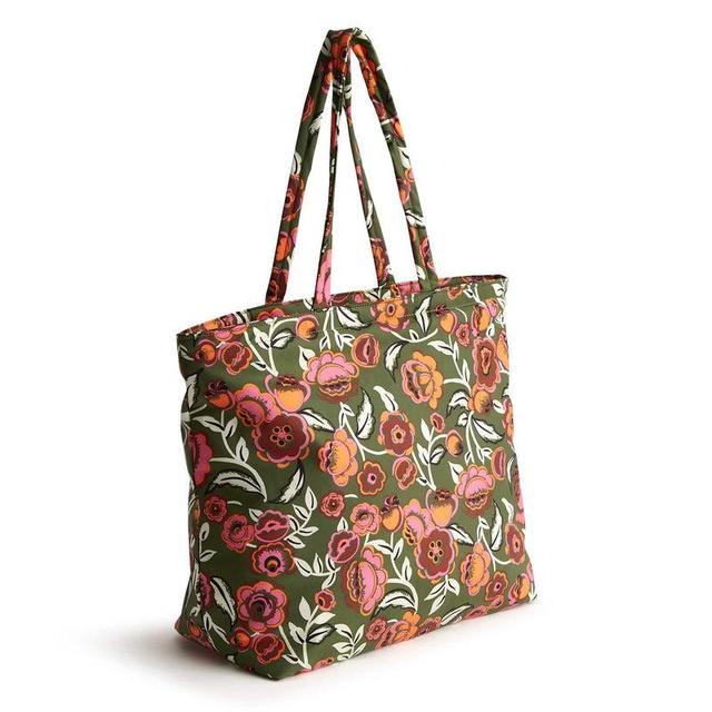 Vera Bradley Original Tote Bag Women in Bubbly Flowers Green Green/Pink Product Image