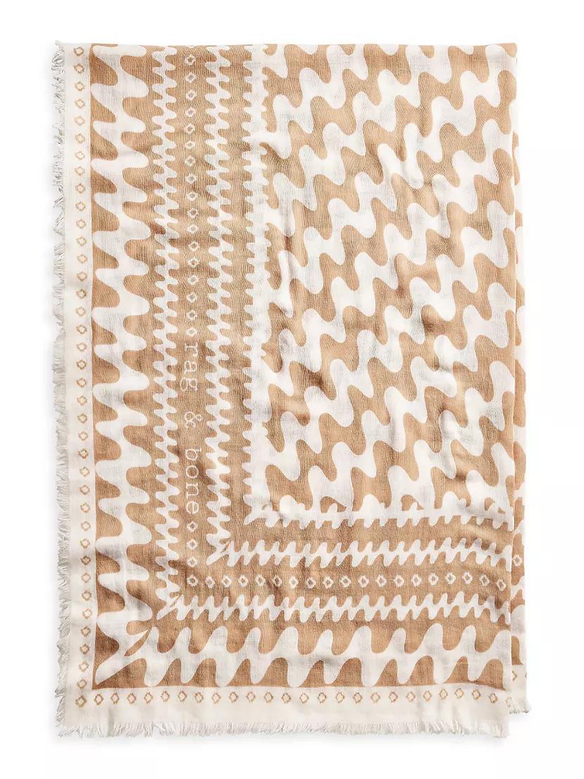 Astra Swiggly Geometric Cotton Scarf Product Image