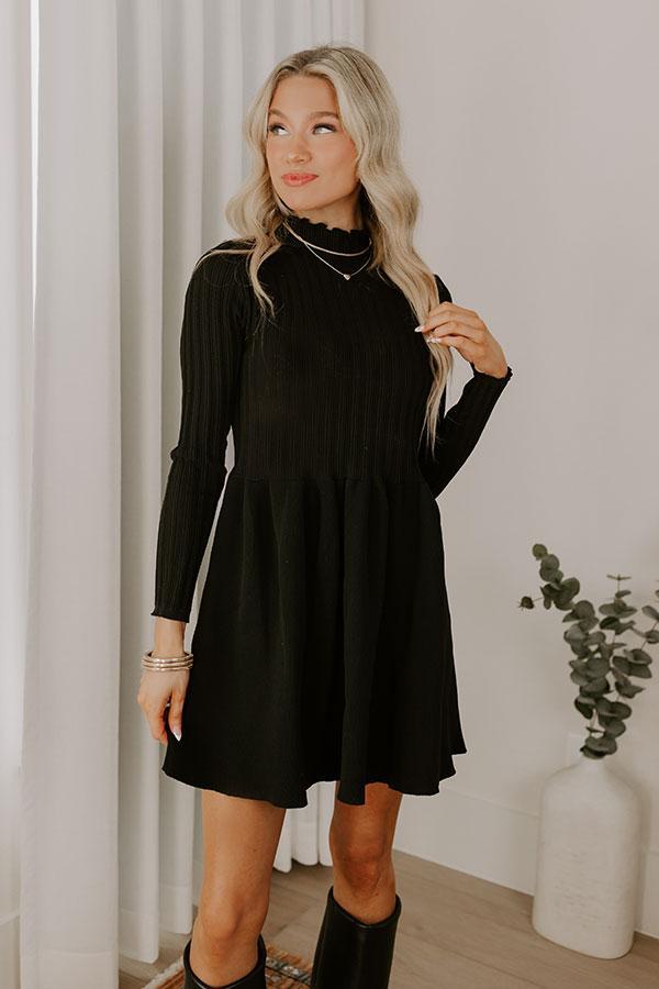 Vineyard Dreaming Knit Mini Dress in Black Product Image