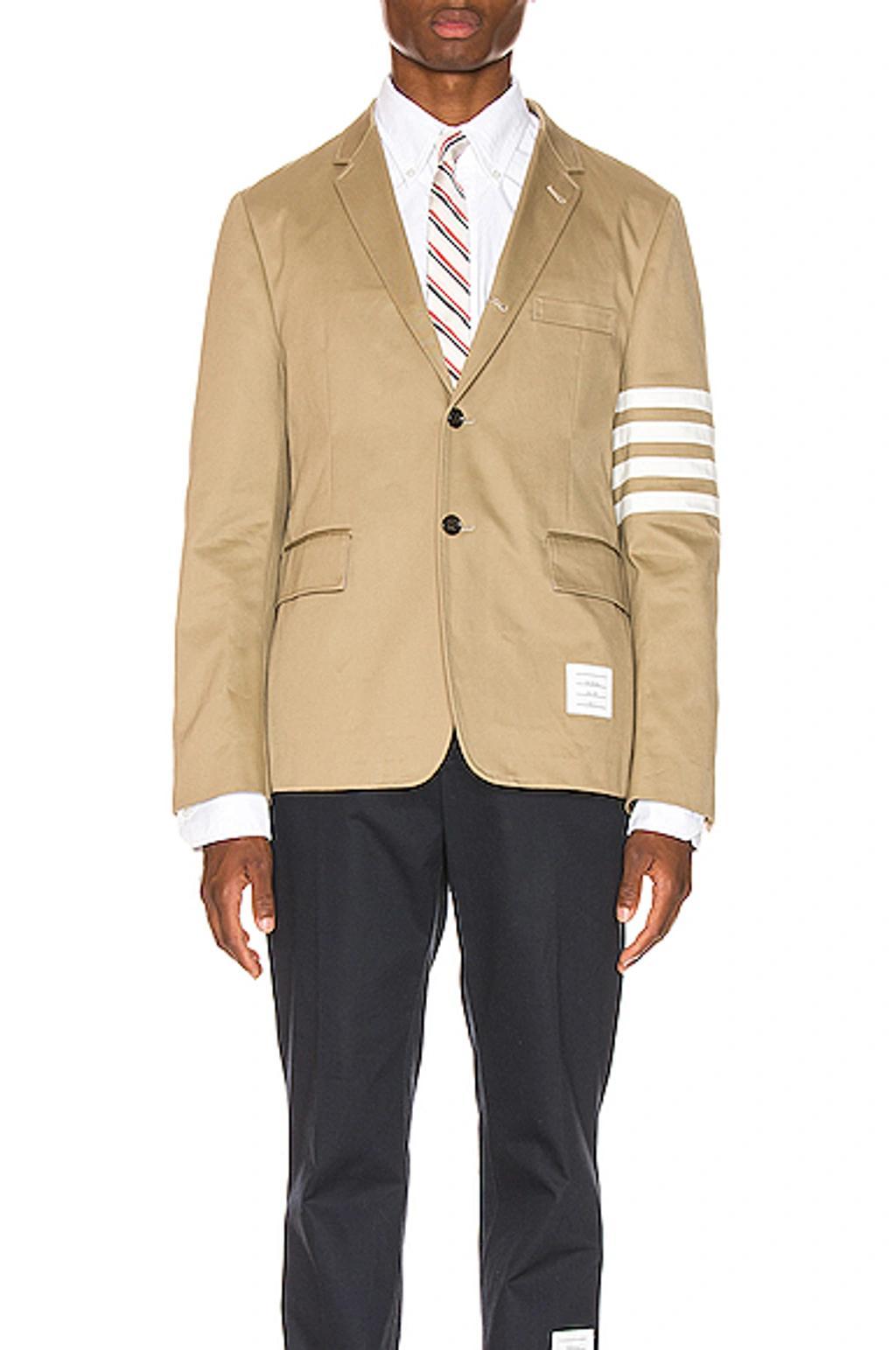 Single-breasted Slim-fit Cotton-twill Blazer In Neutrals Product Image