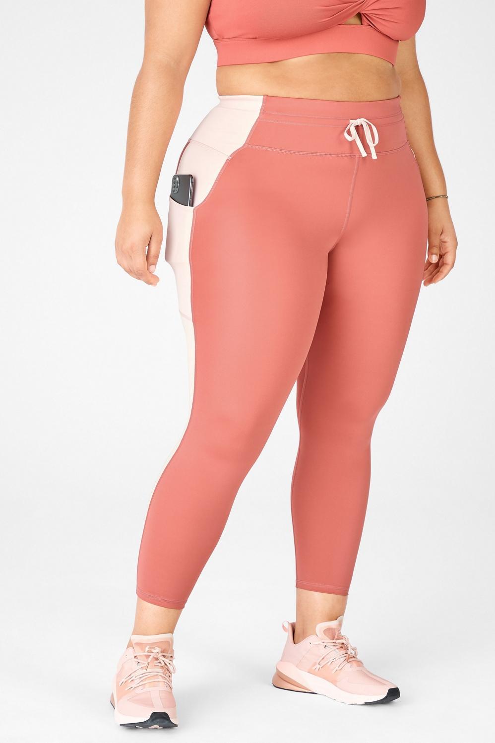 Fabletics Mid-Rise Ultracool Shine-Panel 7/8 Womens pink plus Size 4X Product Image