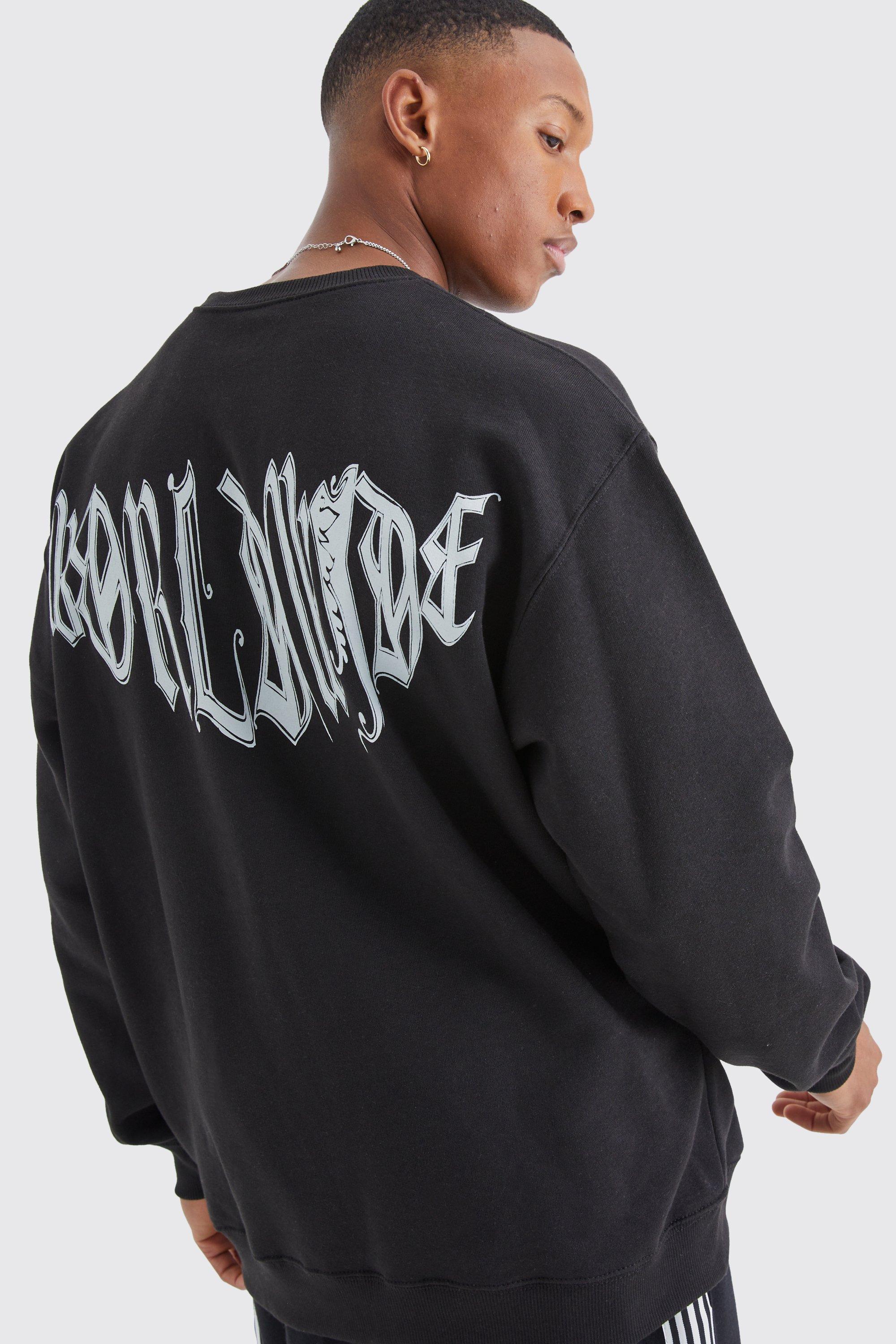 Oversized Back Graphic Sweatshirt | boohooMAN USA Product Image