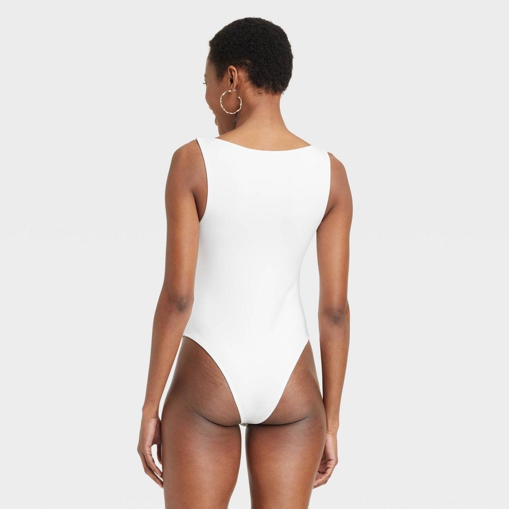 Womens Compression Bodysuit - A New Day White M Product Image