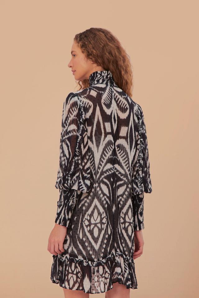 Pineapple Ikat Black Mini Dress, PINEAPPLE IKAT BLACK / L Product Image