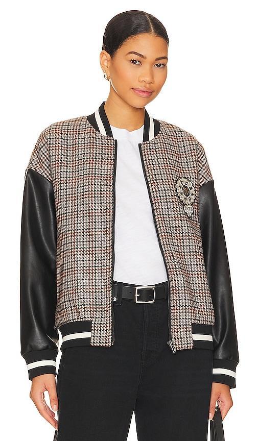 Dallas Faux Leather Patch Bomber Product Image