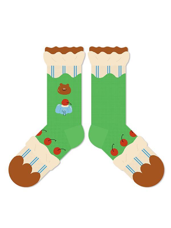 Cartoon Bear&Elephant Contrast Color Socks Accessories Product Image