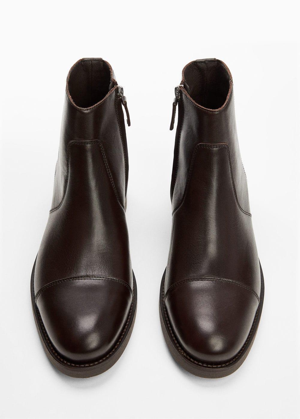 MANGO MAN - Leather Chelsea ankle boots brownMen Product Image