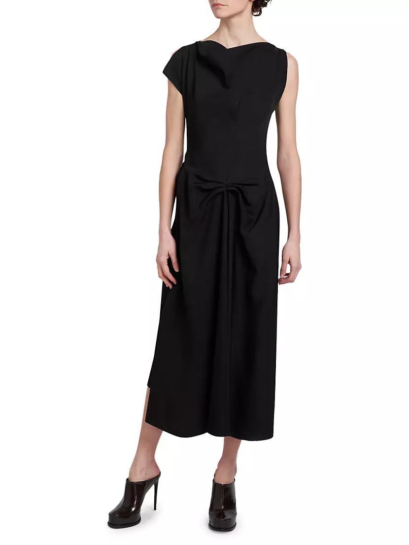 Gathered Asymmetric Midi-Dress Product Image