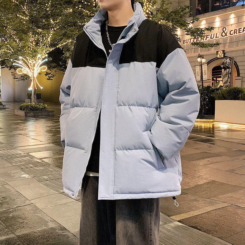 Stand Collar Color Block Zip Padded Jacket Product Image