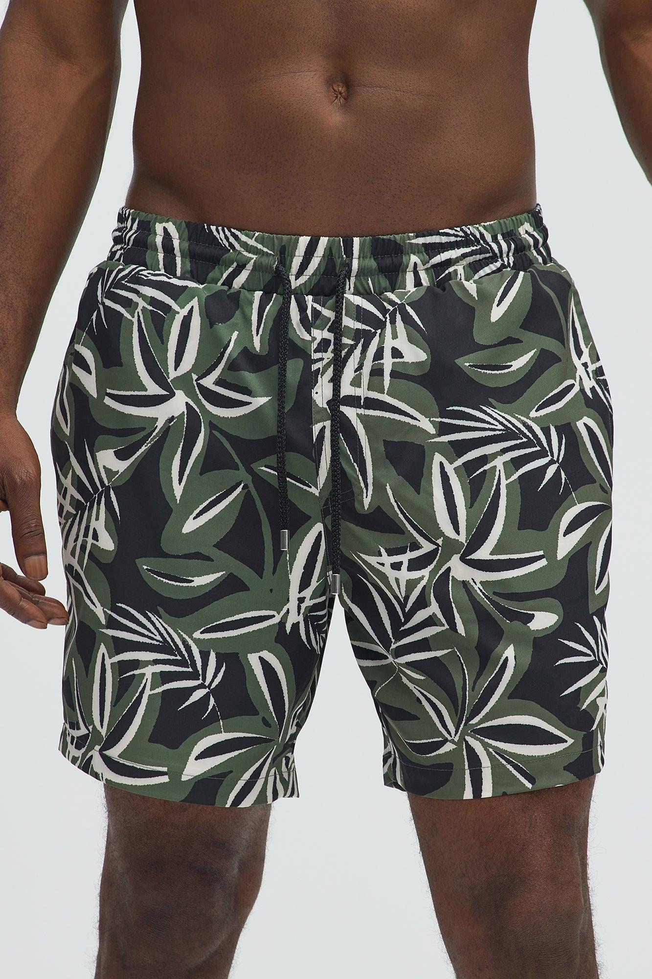 In The Details Swim Trunks - Green/combo Product Image