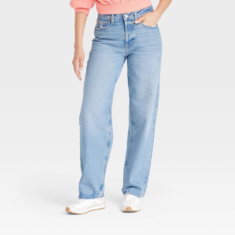 Womens Mid-Rise 90s Baggy Jeans - Universal Thread Blue 0 product image