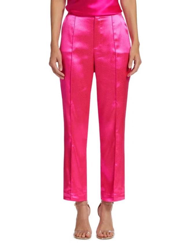 Women's Karis Satin Pants In Ultra Pink Product Image