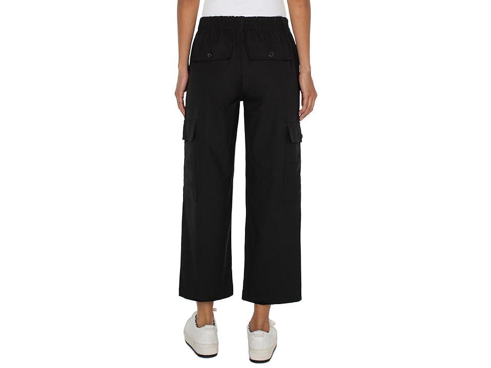 Liverpool Los Angeles Cargo Textured Stretch Woven Hi-Rise Crop Straight Women's Dress Pants Product Image