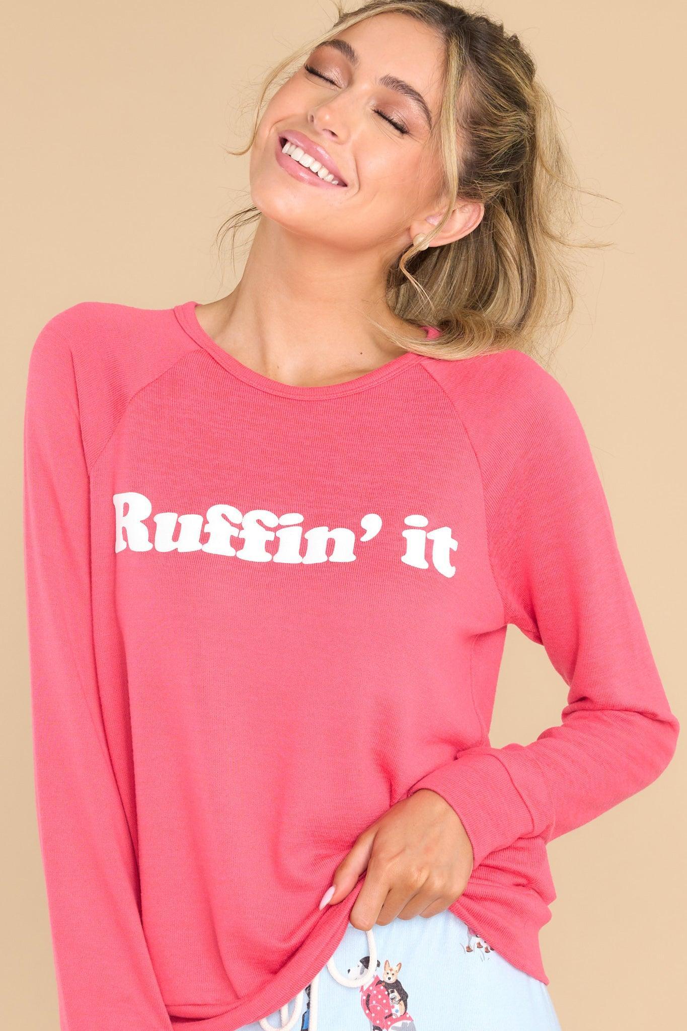 Ruffin' It Red Long Sleeve Top Product Image