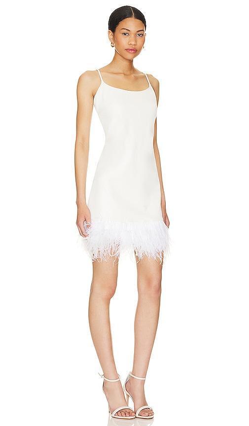 Commando Faux Leather Spaghetti Strap A-Line Dress w/ Feathers FLT308 Women's Clothing Product Image